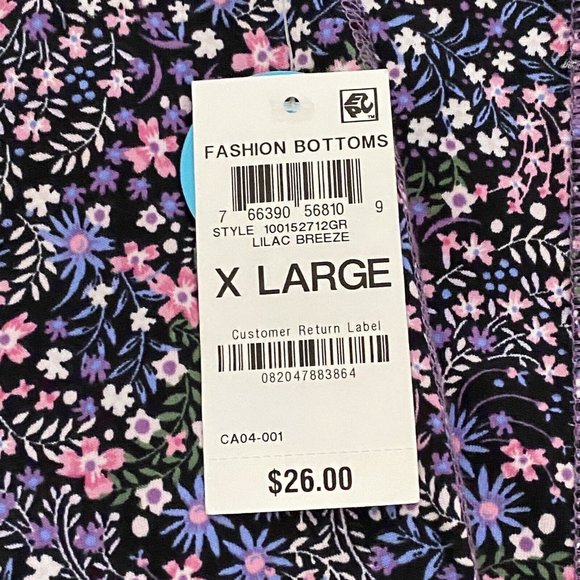 Ideology Purple Pink Flowers Lilac Breeze 7/8‎ Cropped Mid Rise Leggings XL NWT - Picture 3 of 9